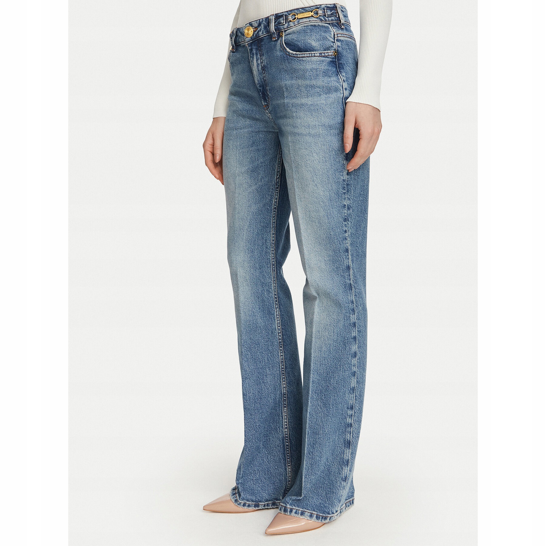 Damskie Jeansy G6YA02D1461 niebieski