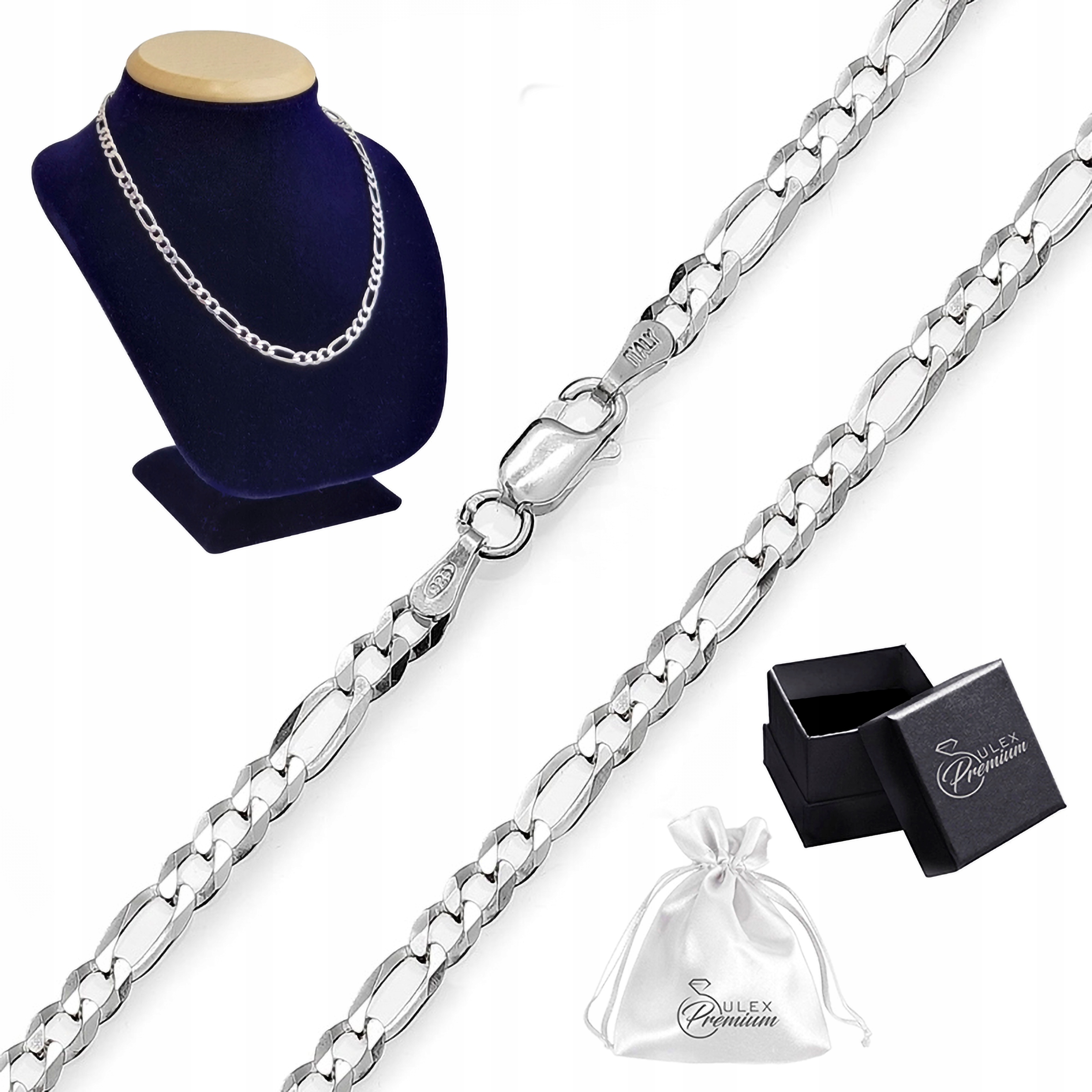 Řetízek Dámský Splétaný Figaro Stříbro ryzost 925 jako Dárek 70 cm x 3 mm