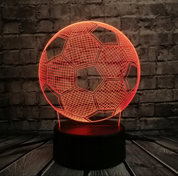 PIŁKA NOŻNA LAMPKA NOCNA 3D LED + PILOT PREZENT Marka inna