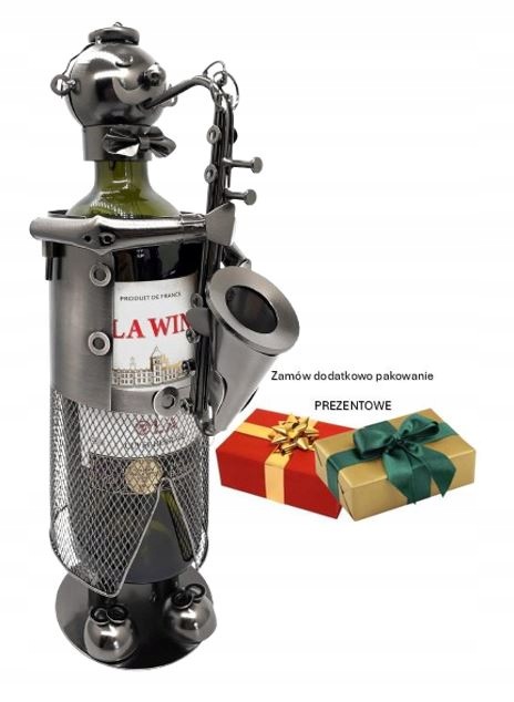 Dekorativní stojan na víno, láhev 0,75 l „Saxofonista“ W187 jako dárek