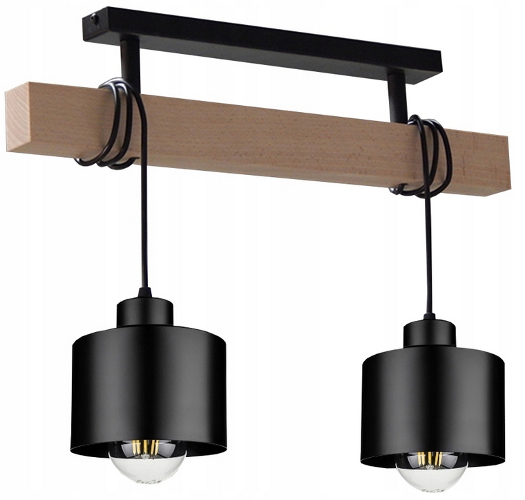 Drewniana Lampa Sufitowa Plafon Żyrandol Led Do Salonu Altany Na Taras