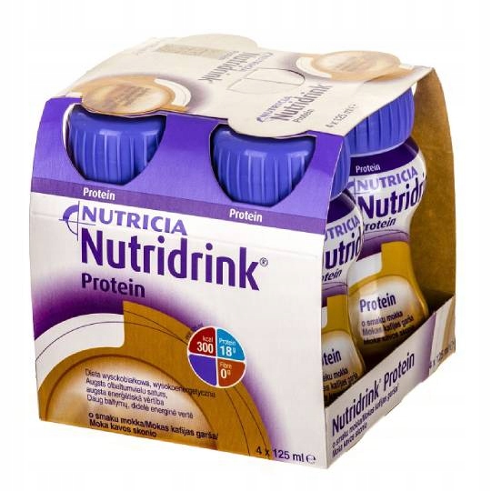 Nutridrink Protein smak mokka 8x 125 ml pacjent onkologiczny bezglutenowy