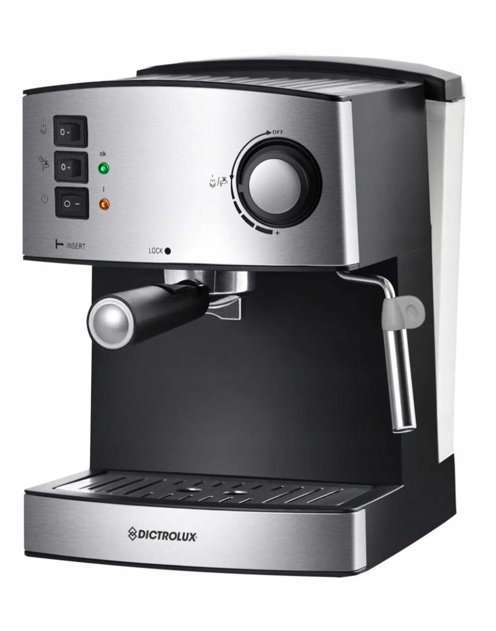 Kolbový Kávovar Na Espresso Dictrolux Potenza 850 W, strieborný/sivý