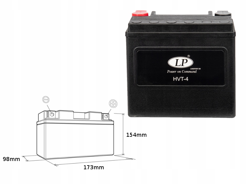 Landport Batéria HVT-4 (mh HVT-4) 12V 22AH 173X98X154 Heavy V-twin Bezob