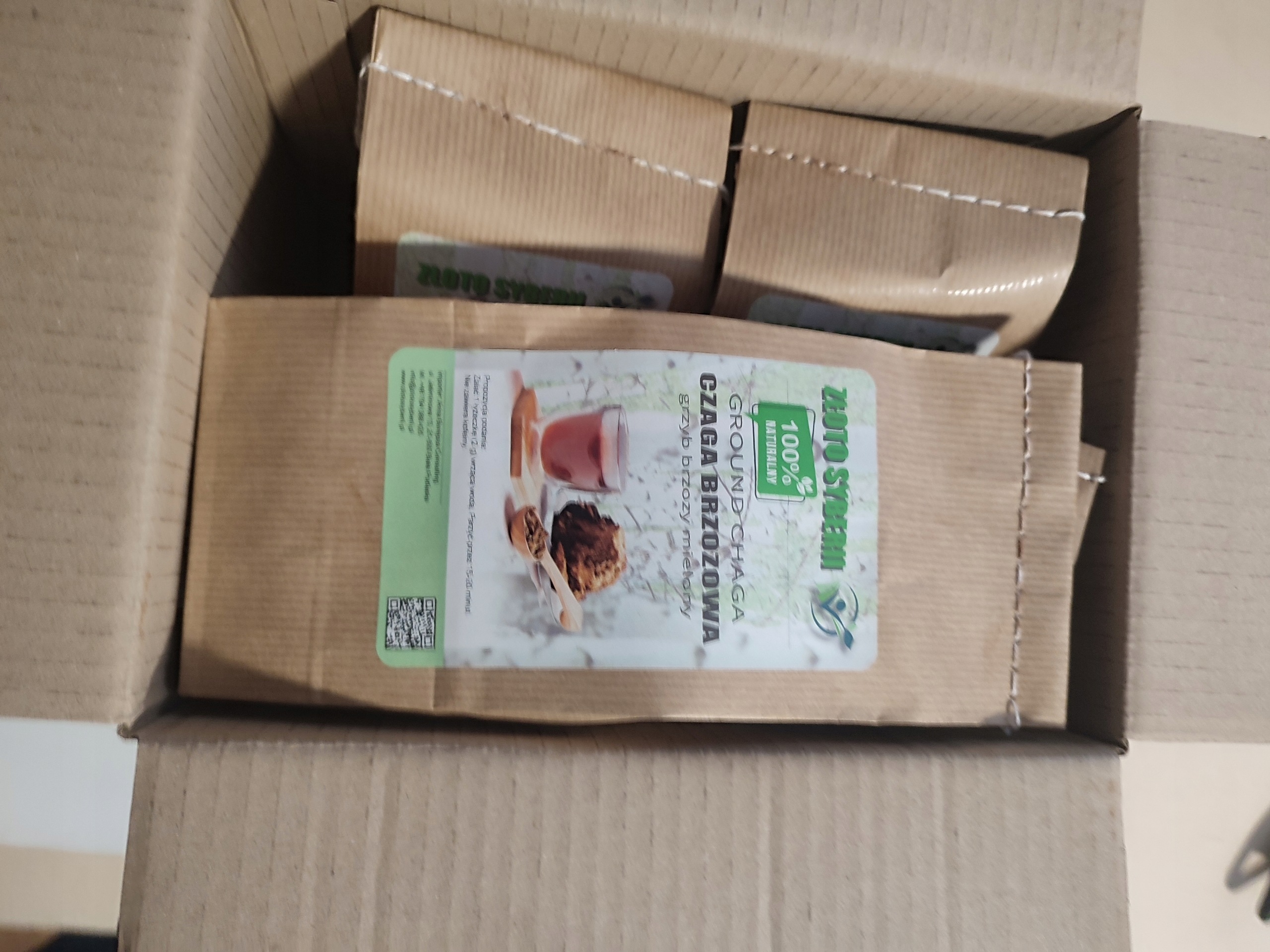 Czaga Syberyjska Zestaw 4 x (Chaga) 200g – Naturalna Huba Brzozowa jak kawa