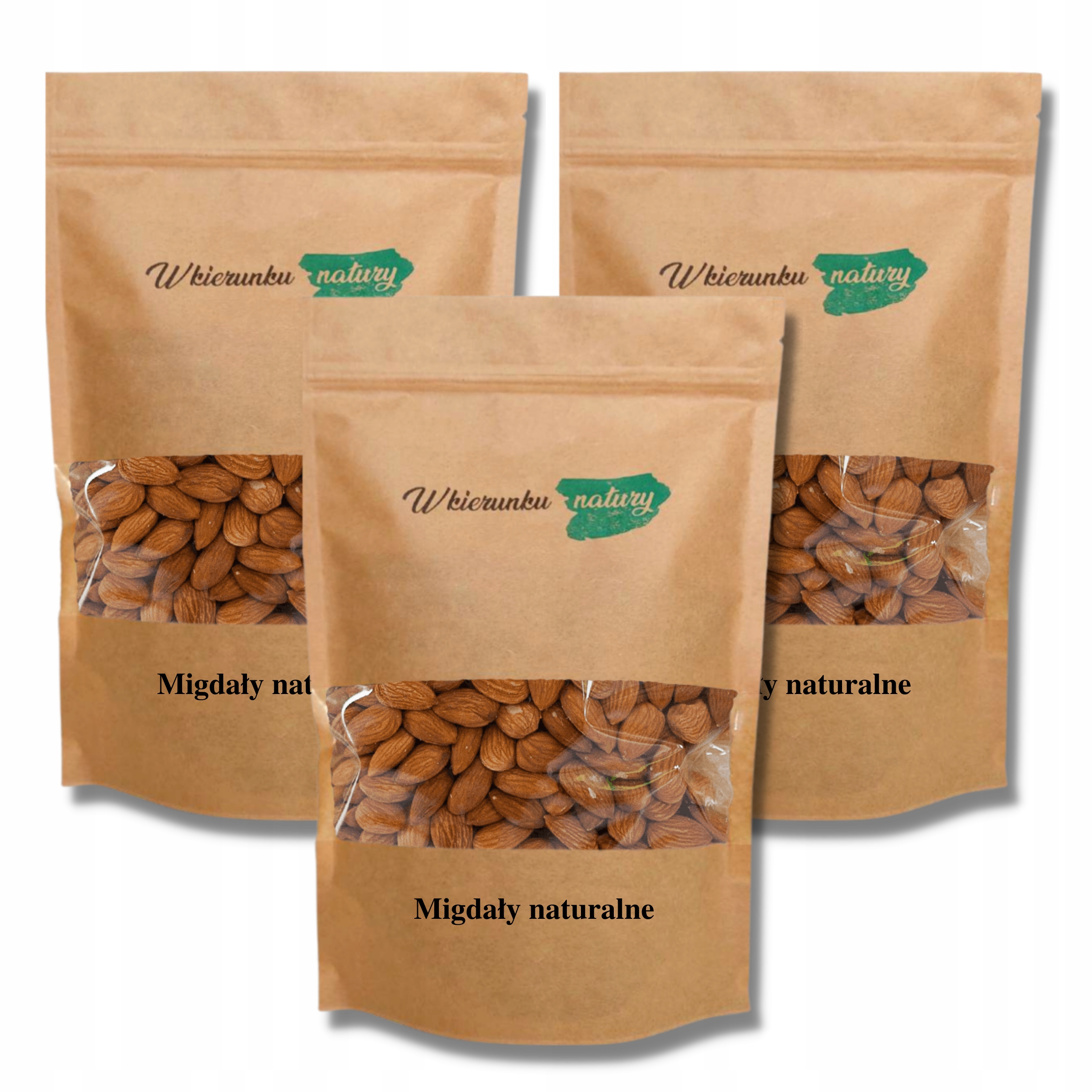 Levně Přírodní Mandle Celé 1 kg x 3 Premium lahodné a čerstvé 3 kg Zásoba