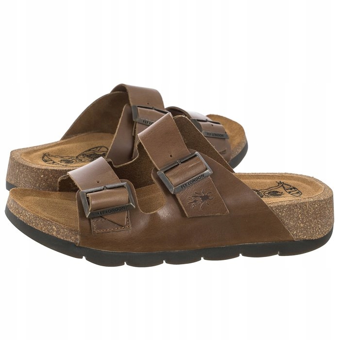 Letní boty Nazouváky Kožené Fly London Caja P144721005 Hnědé