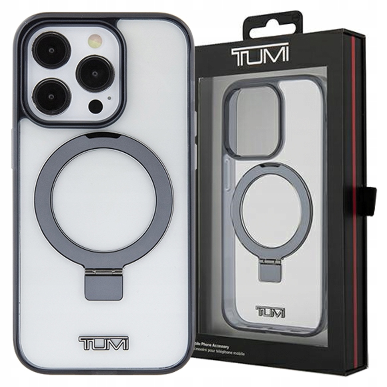 Tumi Puzdro Pre Iphone 15 Pro Max 6.7 Hardcase Transparentná Krúžková Stojan