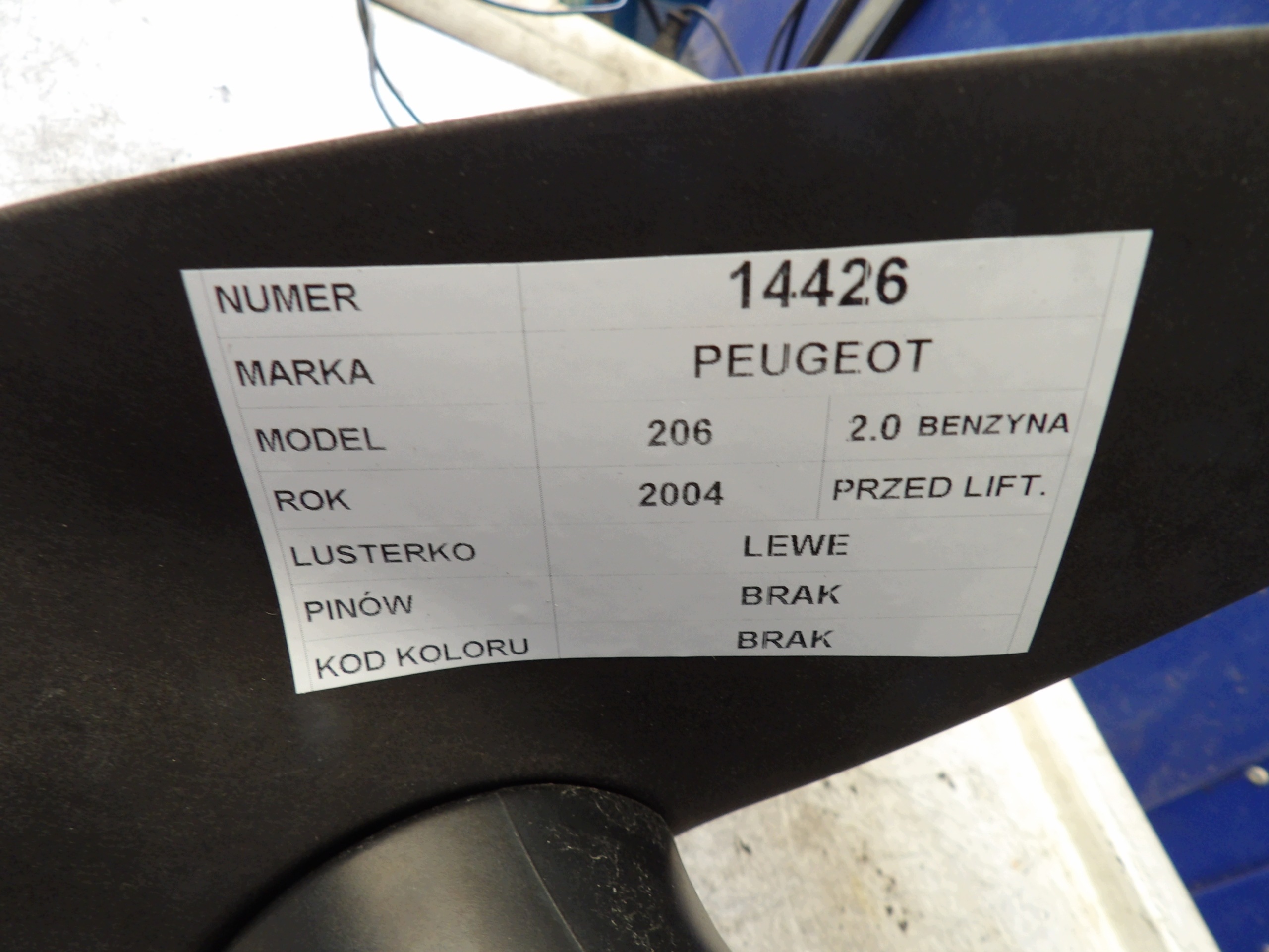 Peugeot 206 mirror left