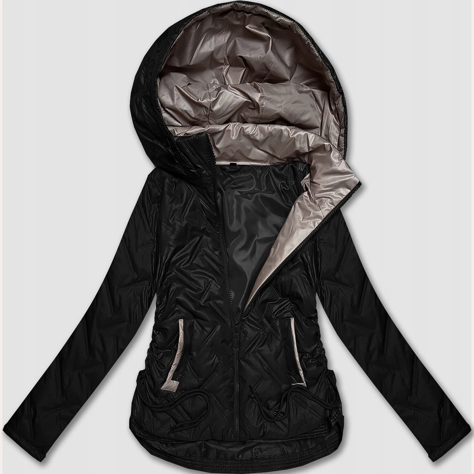 Bunda S Kapucí B8558 Černá 46