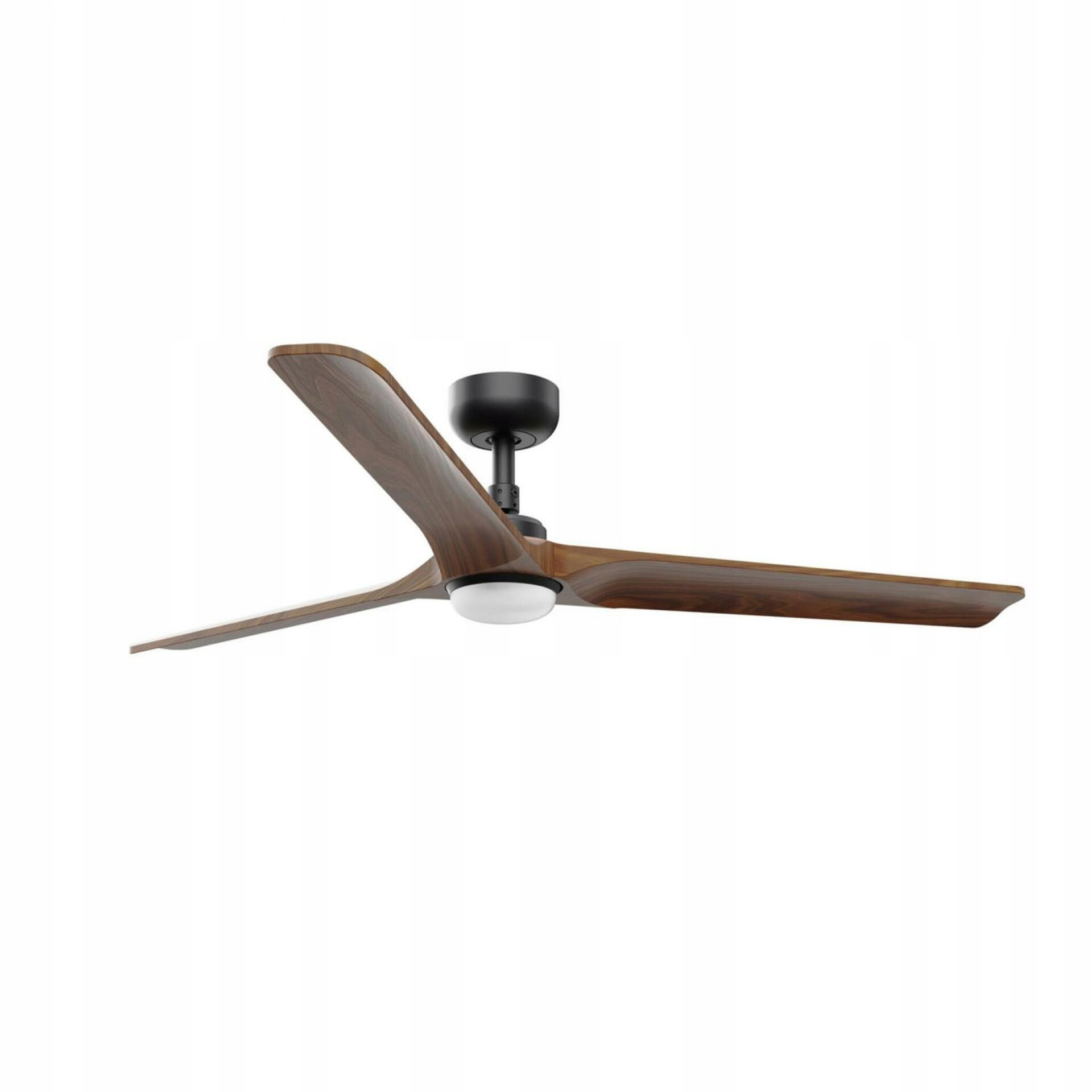 Stropný ventilátor Faro Heywood L Led čierny/tmavé drevo, DC motor, 6 rýchlo