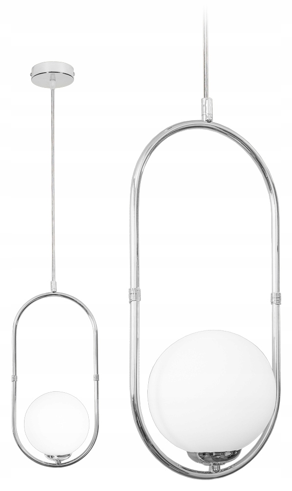 

Lampa Sufitowa Wisząca Szklana Kula Chrom Loft Led