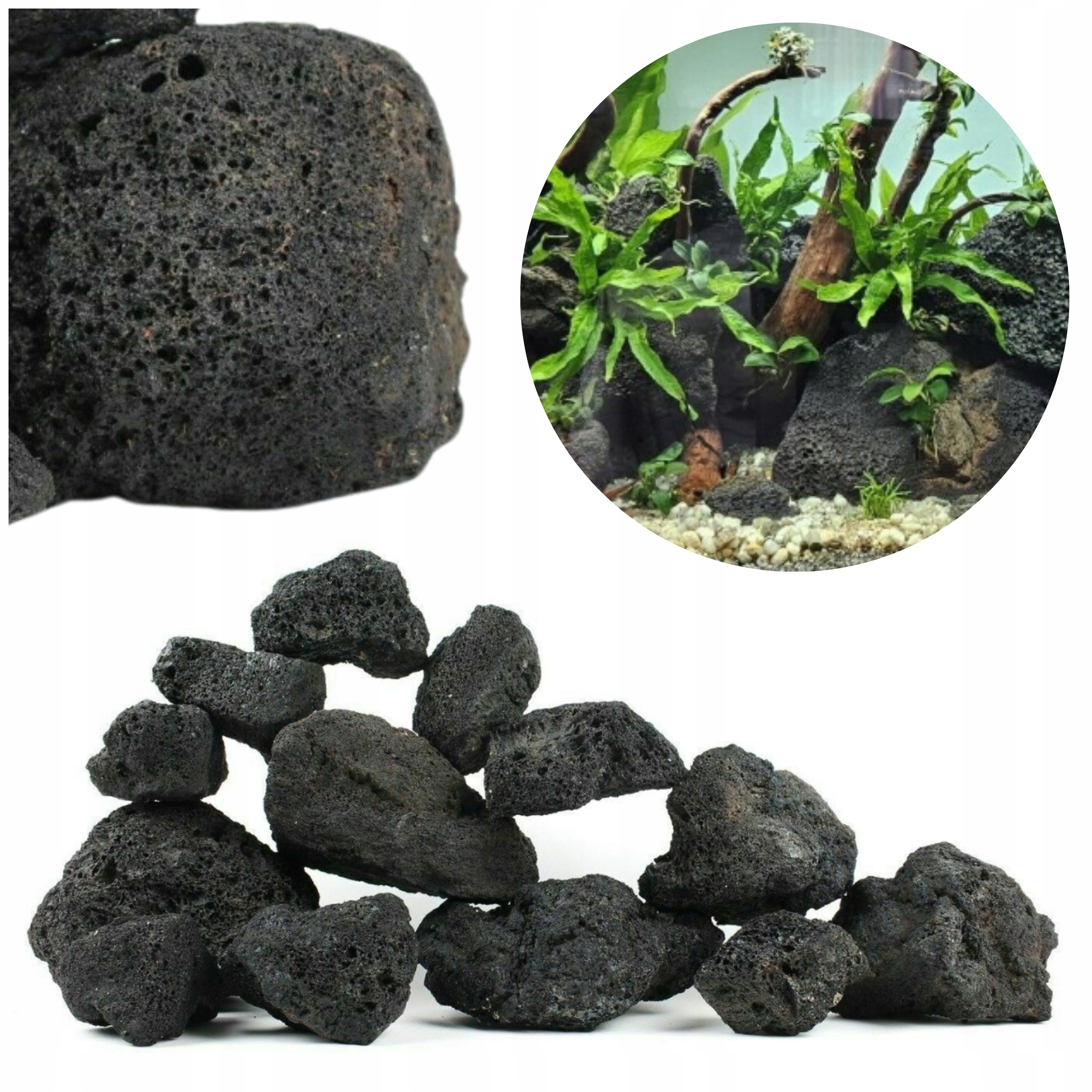 Levně Sada kamenů do akvária Láva černá 5 kg