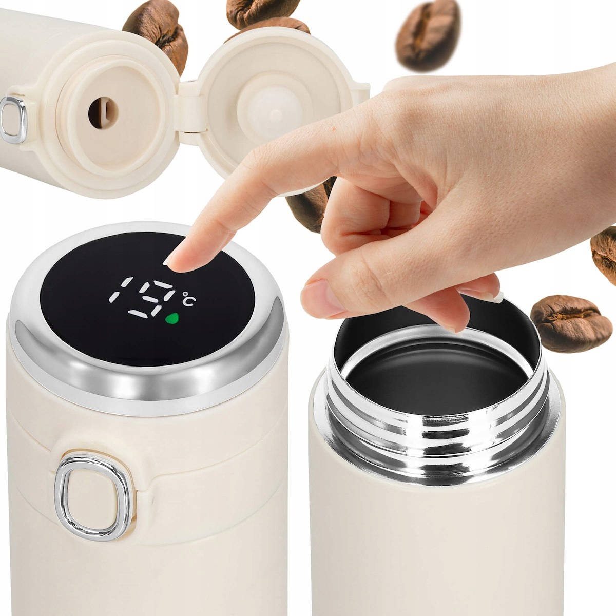 KUBEK TERMICZNY TERMOS LED 420 ml NA KAWĘ HERBATĘ DOTYKOWY DO SAMOCHODU PRO Marka Springos