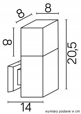 Lampa elewacyjna KINKIET ogrodowy CUBE popiel, stylowy design Kod producenta CB-K DG