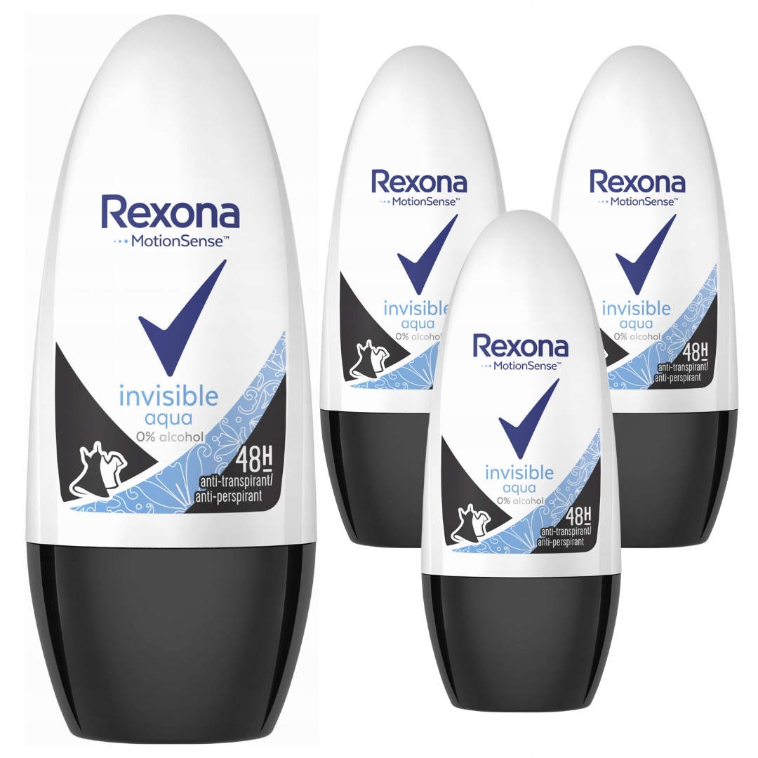 REXONA Antyperspirant Invisible Aqua Damski dla Kobiet 50ml x 4 sztuki