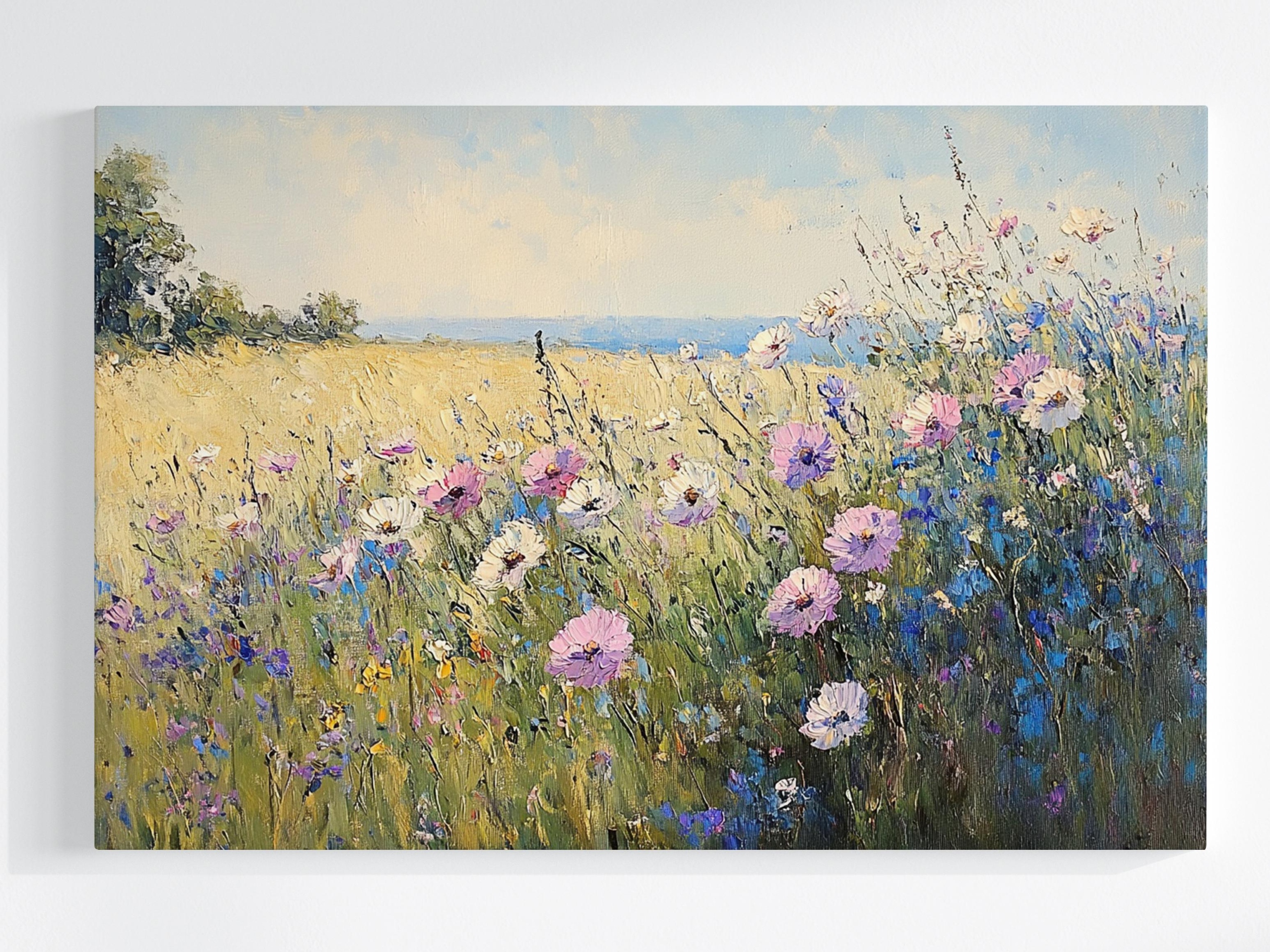 Obraz Na Plátně Canvas Pohled Na Krajinu Louka Pole Květiny Léto Příroda 120x80