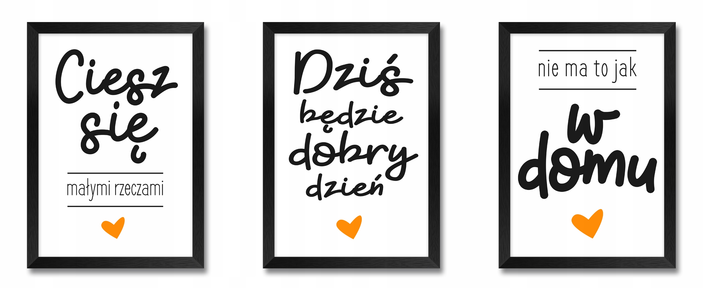 

Obrazy na ścianę do salonu z cytatami komplet 3szt