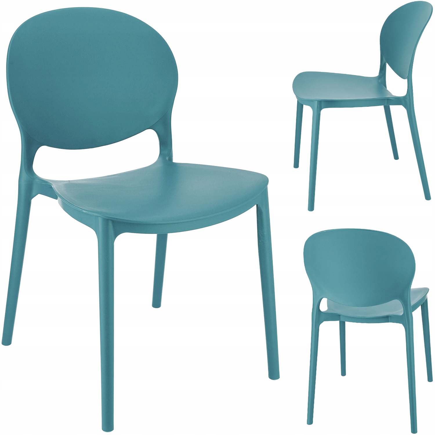 Krzesło Justin marine tworzywo sztuczne do salonu jadalni ogrodu