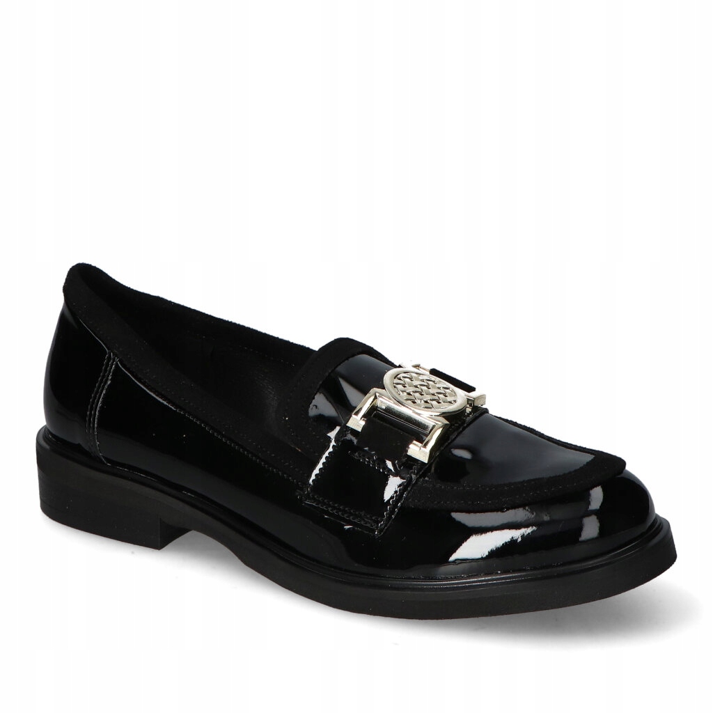 Dámské lakované mokasíny Polobotky For-But Černé 36