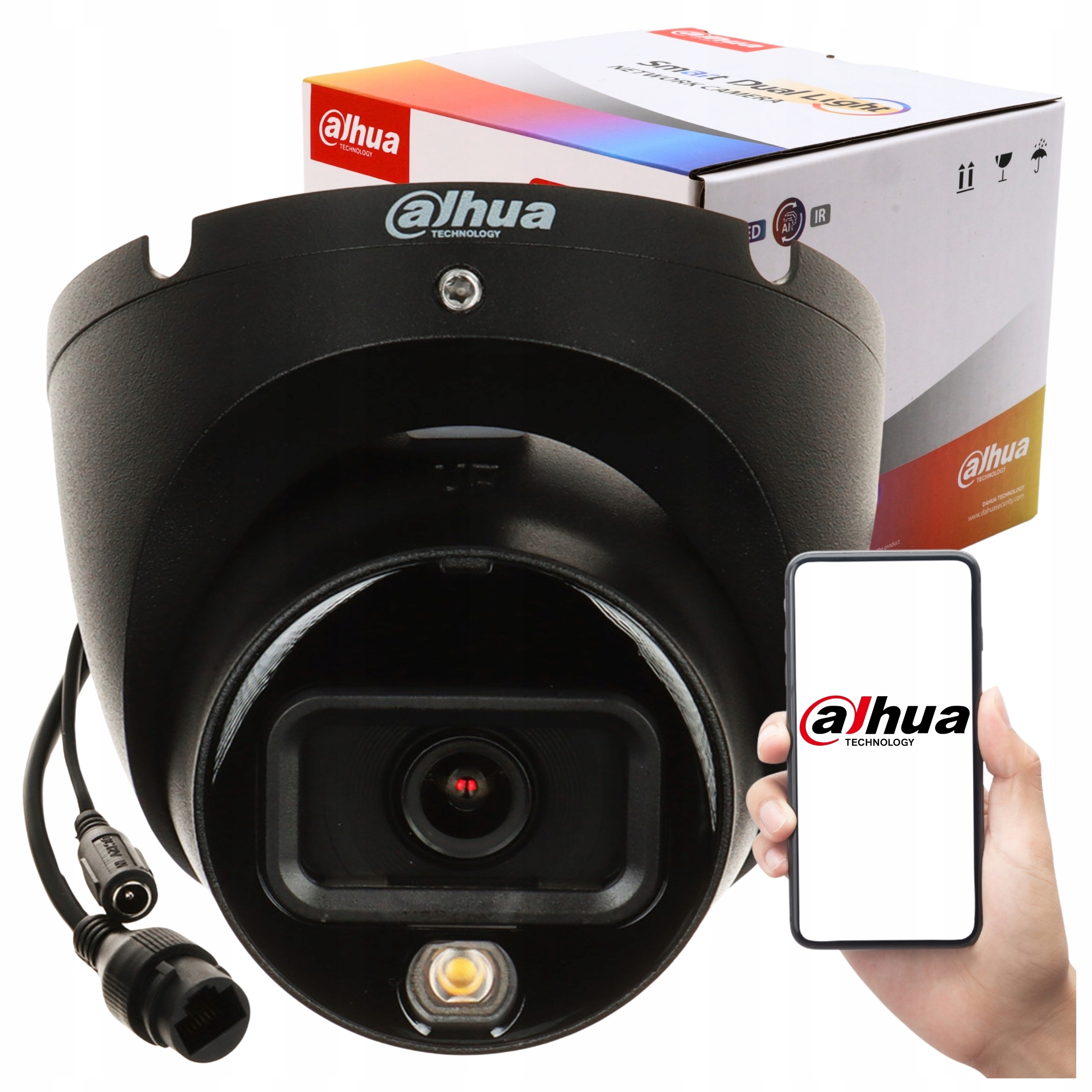 6Mpx Ip kamera Dahua IPC-HDW1639T-A-IL-0280B-S6 Black Venkovní duální světlo