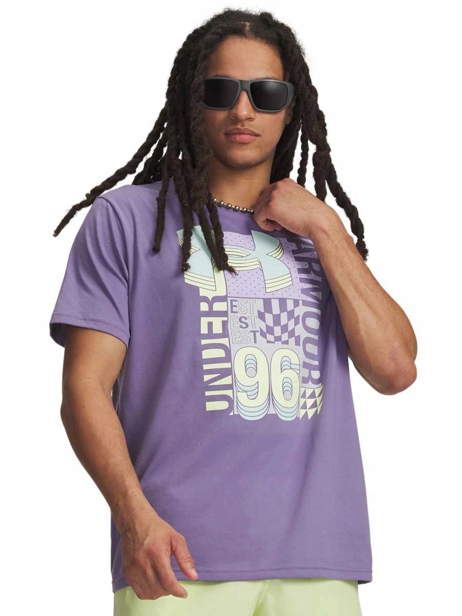 Pánské tričko Under Armour Ua M Logo Collage Ss fialové 6009244-520 200