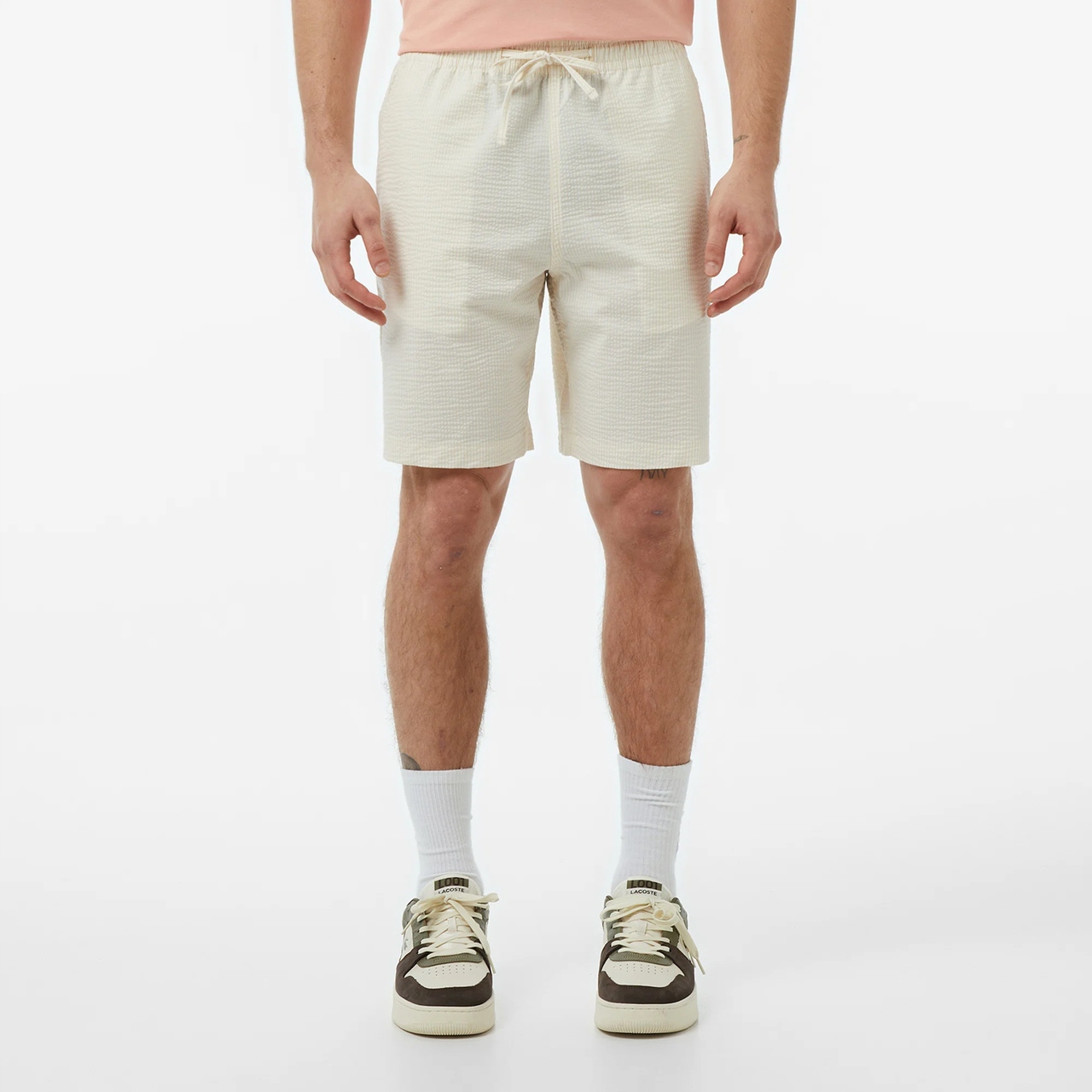 Lacoste Kraťasy Seersucker Blanc S