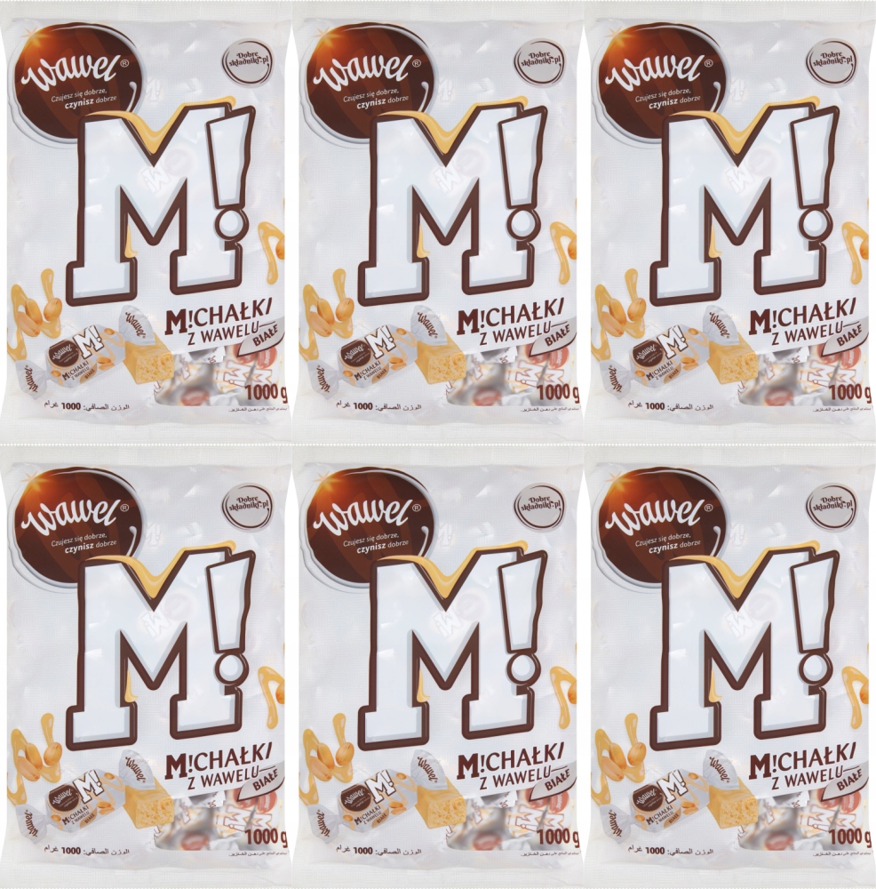 Cukierki Michałki z Wawelu Białe w białej czekoladzie Wawel 1kg 1000g x6