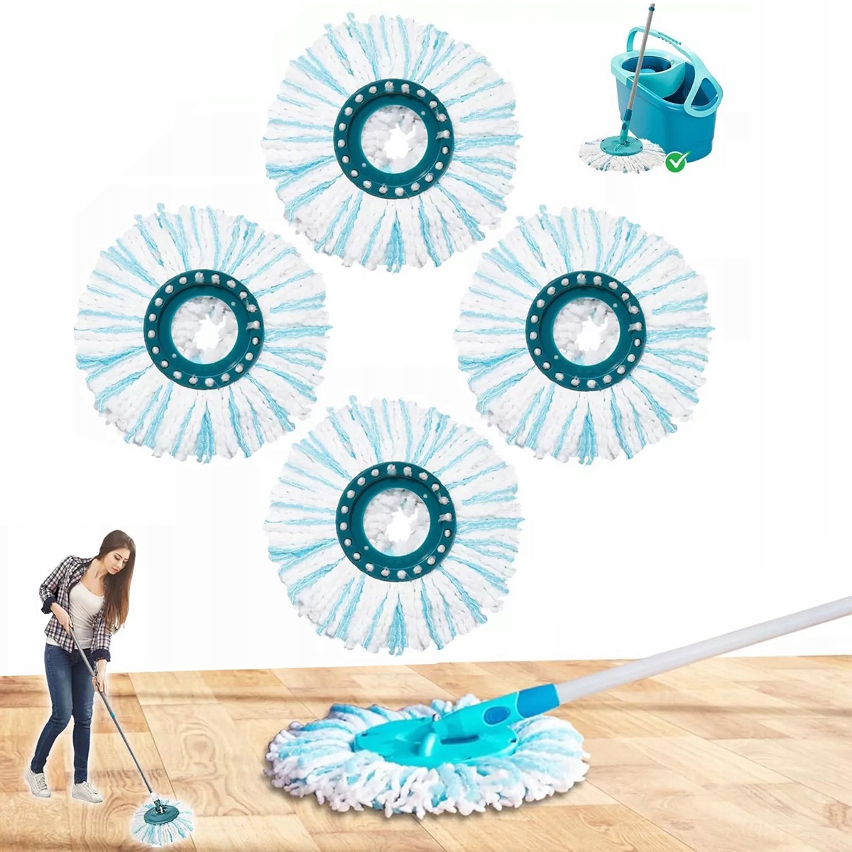 Náhradní návleky na mop Leifheit Clean Twist 4 ks Dvojité vlákno