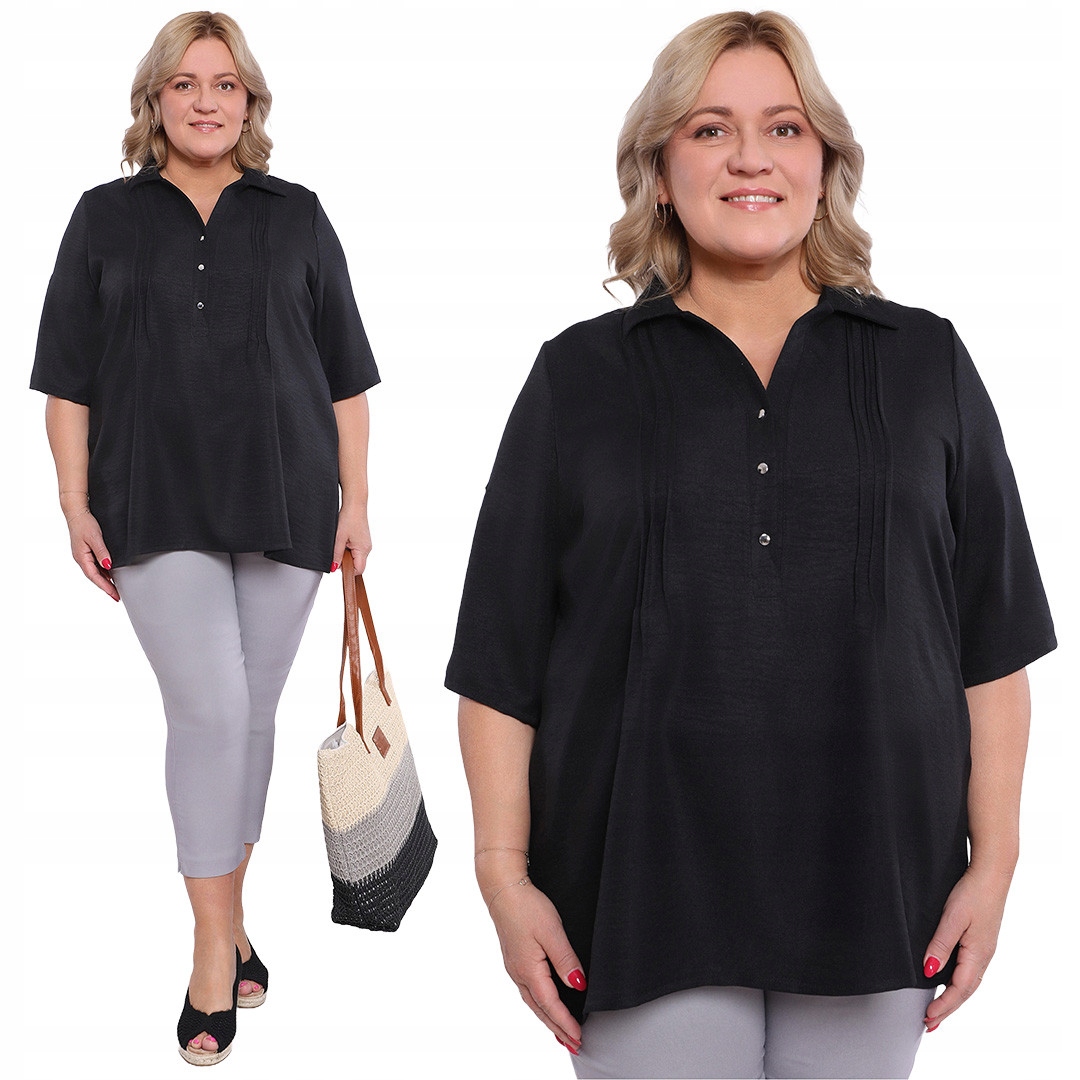 Černá halenka s knoflíky 52/54