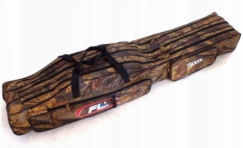 POKROWIEC WĘDKARSKI WODOODPORNY TORBA ETUI FUTERAŁ WĘDKI 3 KOMOROWY 150cm