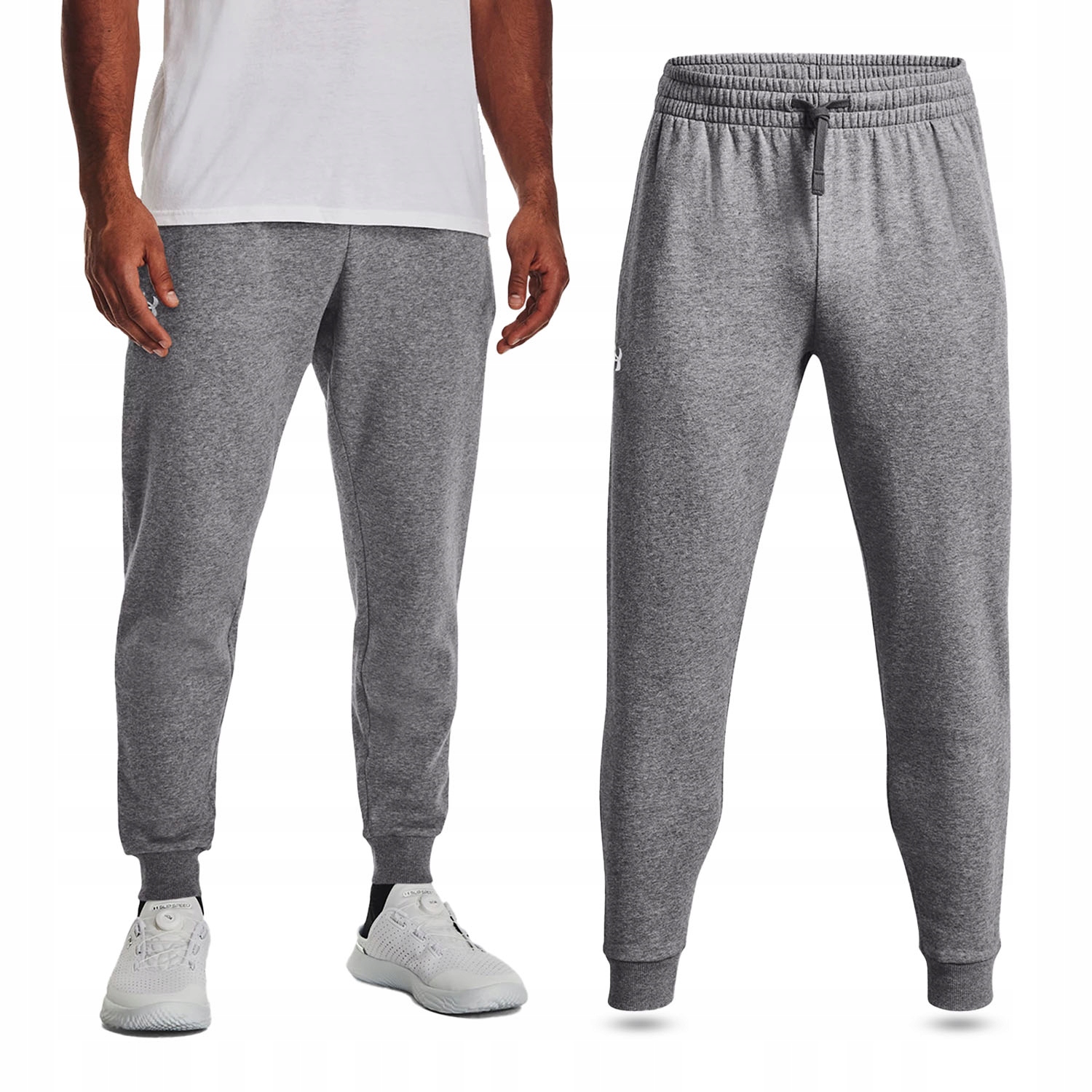 Under Armour spodnie dresowe męskie joggery Rival Fleece szare