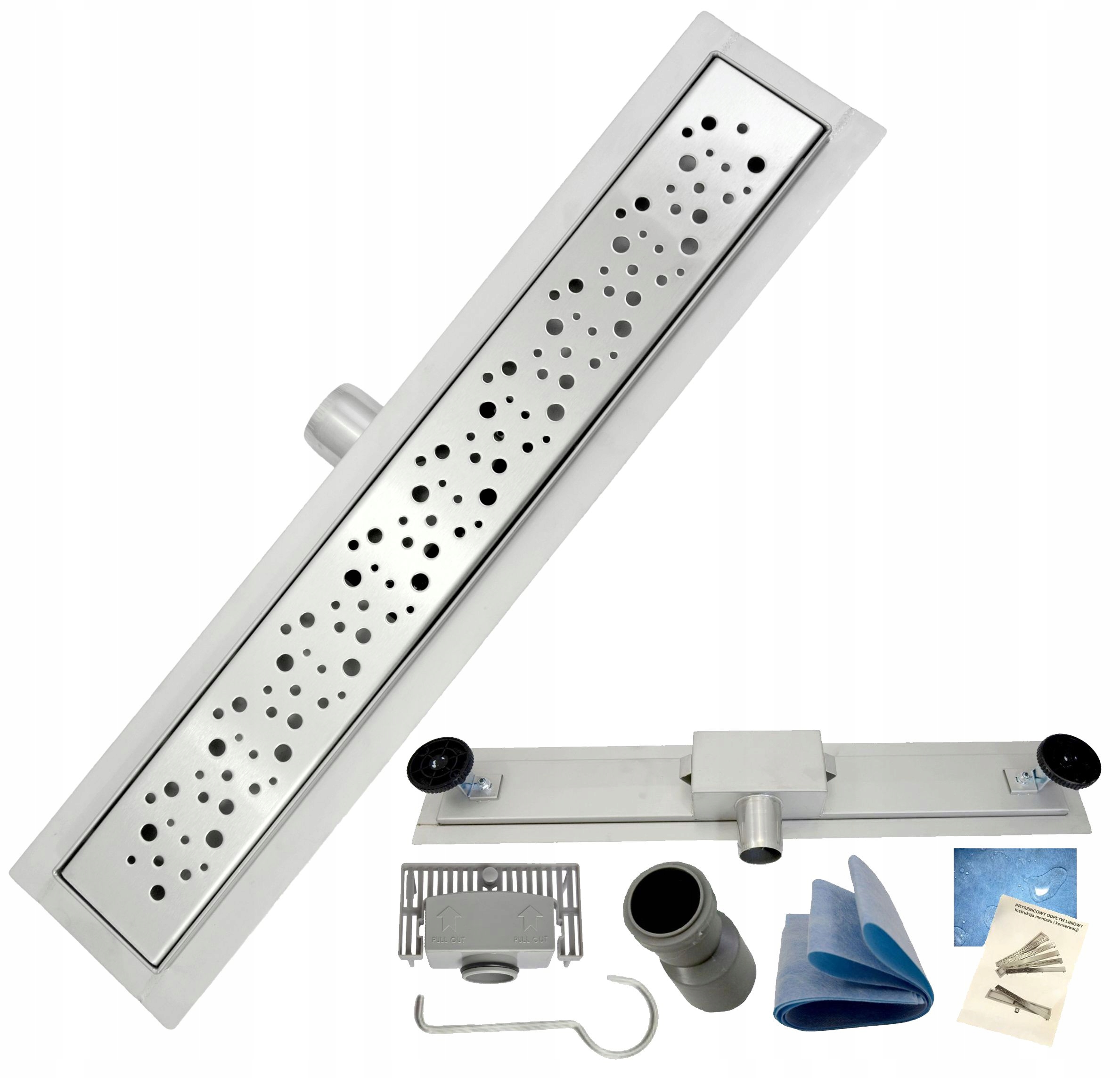 ODPŁYW LINIOWY 70 CM WZÓR BĄBLE NISKI SYFON Marka Bw-Tech