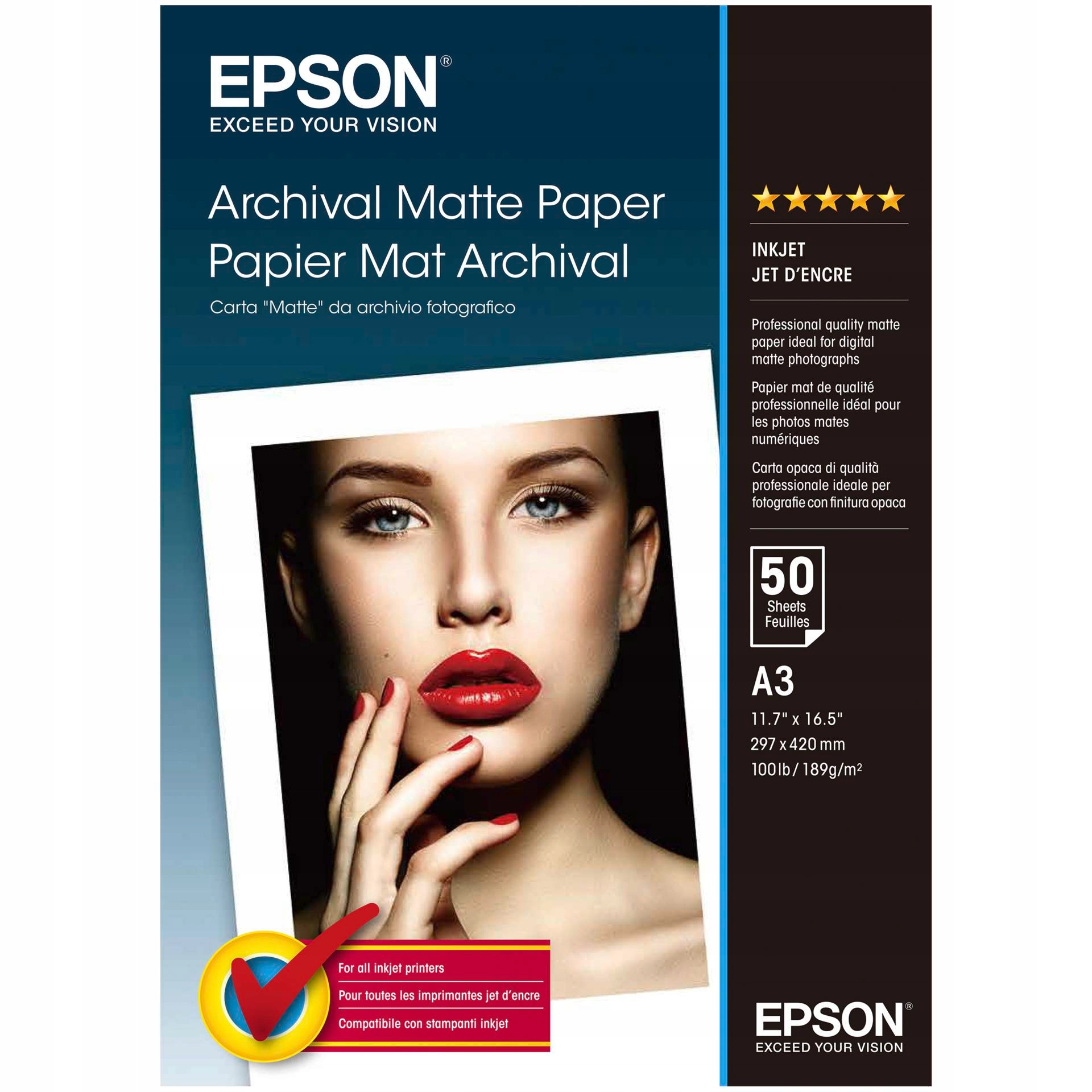 Epson Archival Matte Paper A 3, 50 listů, 189 g, 041344 g