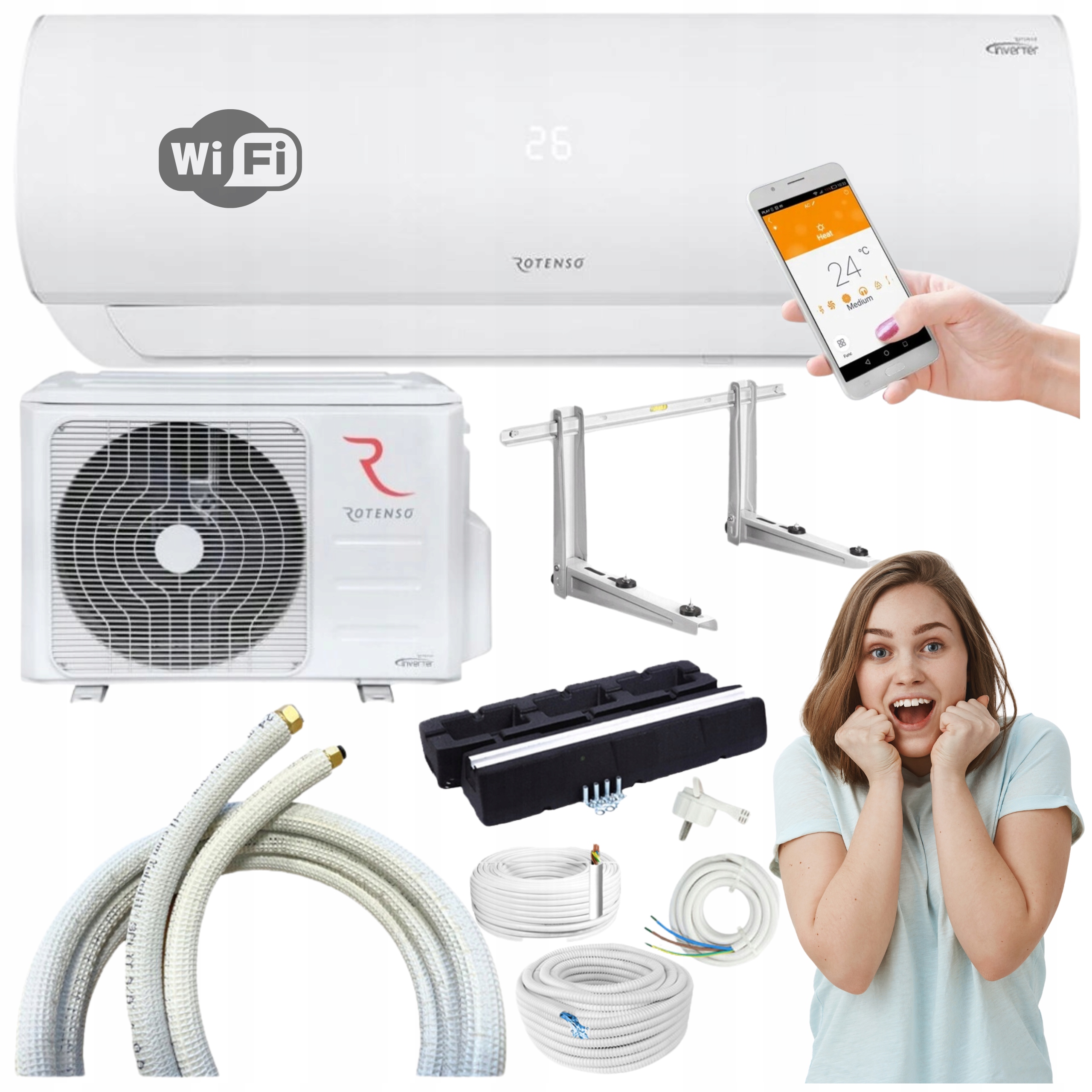 Klimatizácia do domu Rotenso Ukura 3,5 kW Wifi Pripravená Na Montáž Kalichy