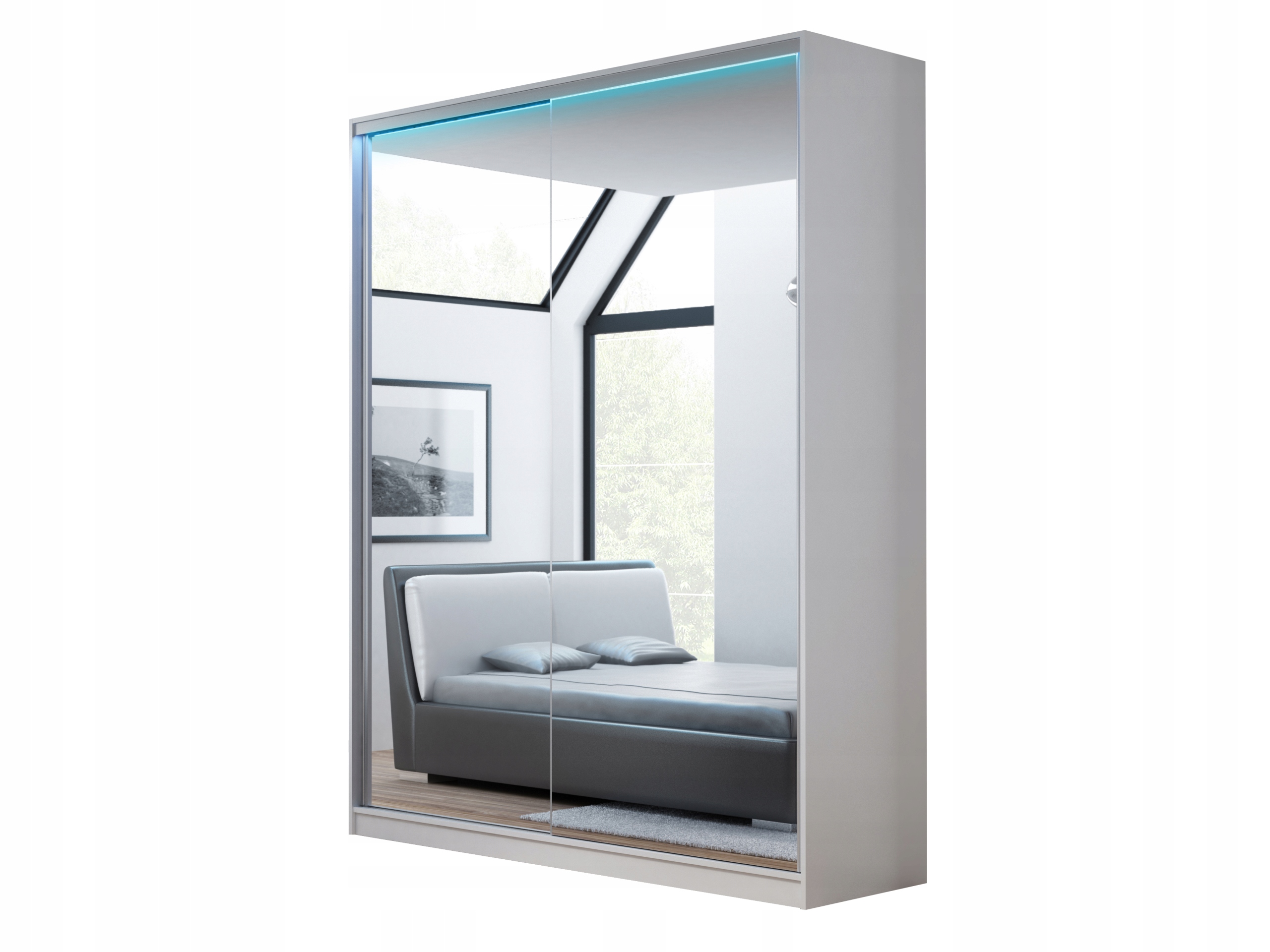 SZAFA LENA 110 x 250 LUX - LUSTRO P - BIAŁA