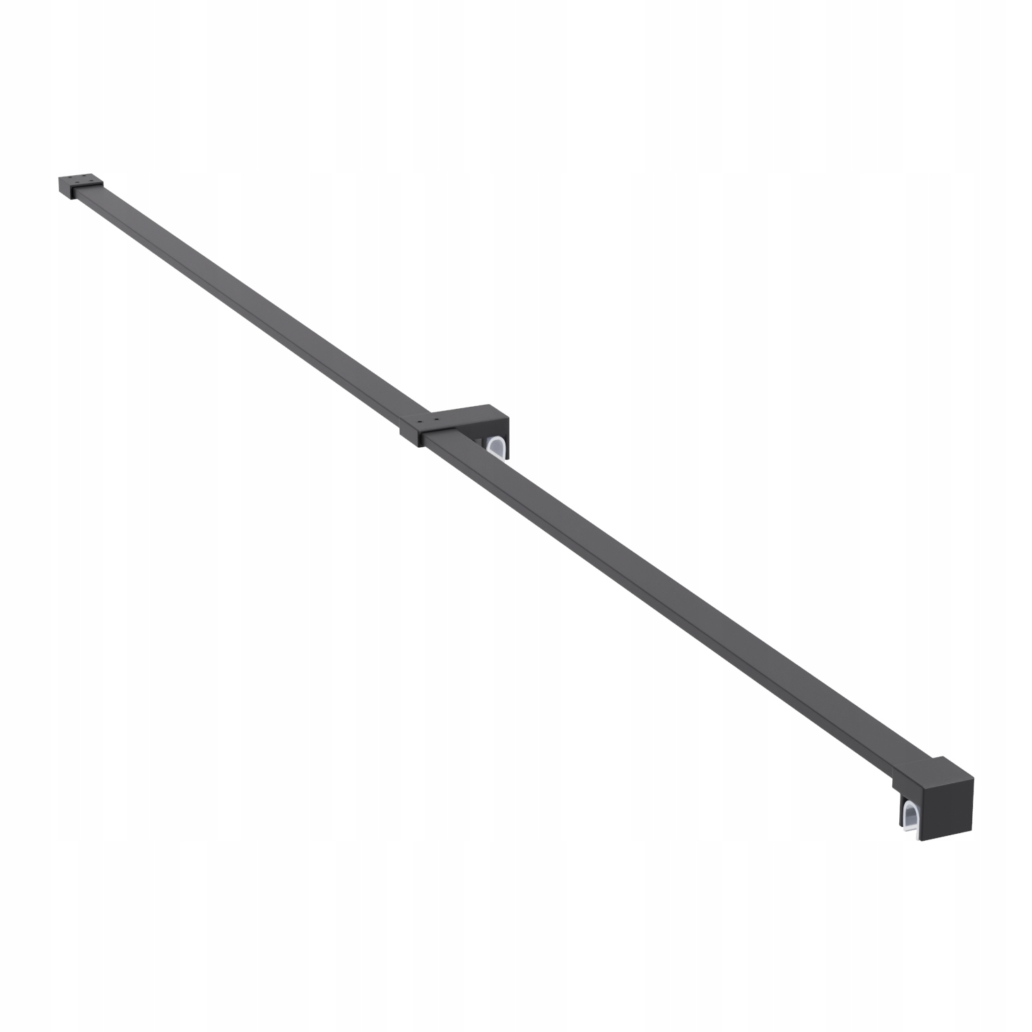 Držiak Do Kabíny Kolmý Nastaviteľný 30-120 CM Pre Sklá 6-8 MM Čierny