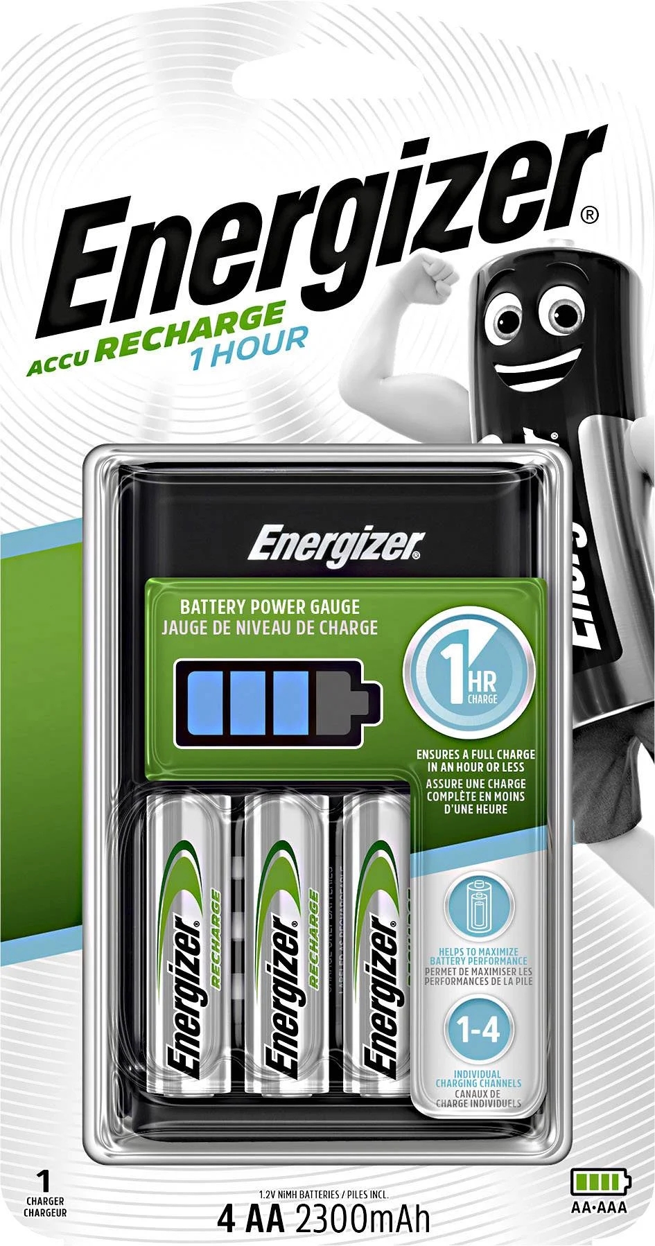 Nabíječka akumulátorů Ni-MH Energizer 1 hodina 4 x R6/AA 2300 mAh