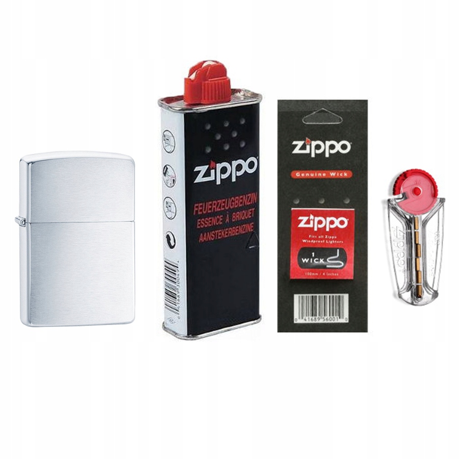 

Zestaw Zippo zapalniczka Brushed Benzyna Kamienie