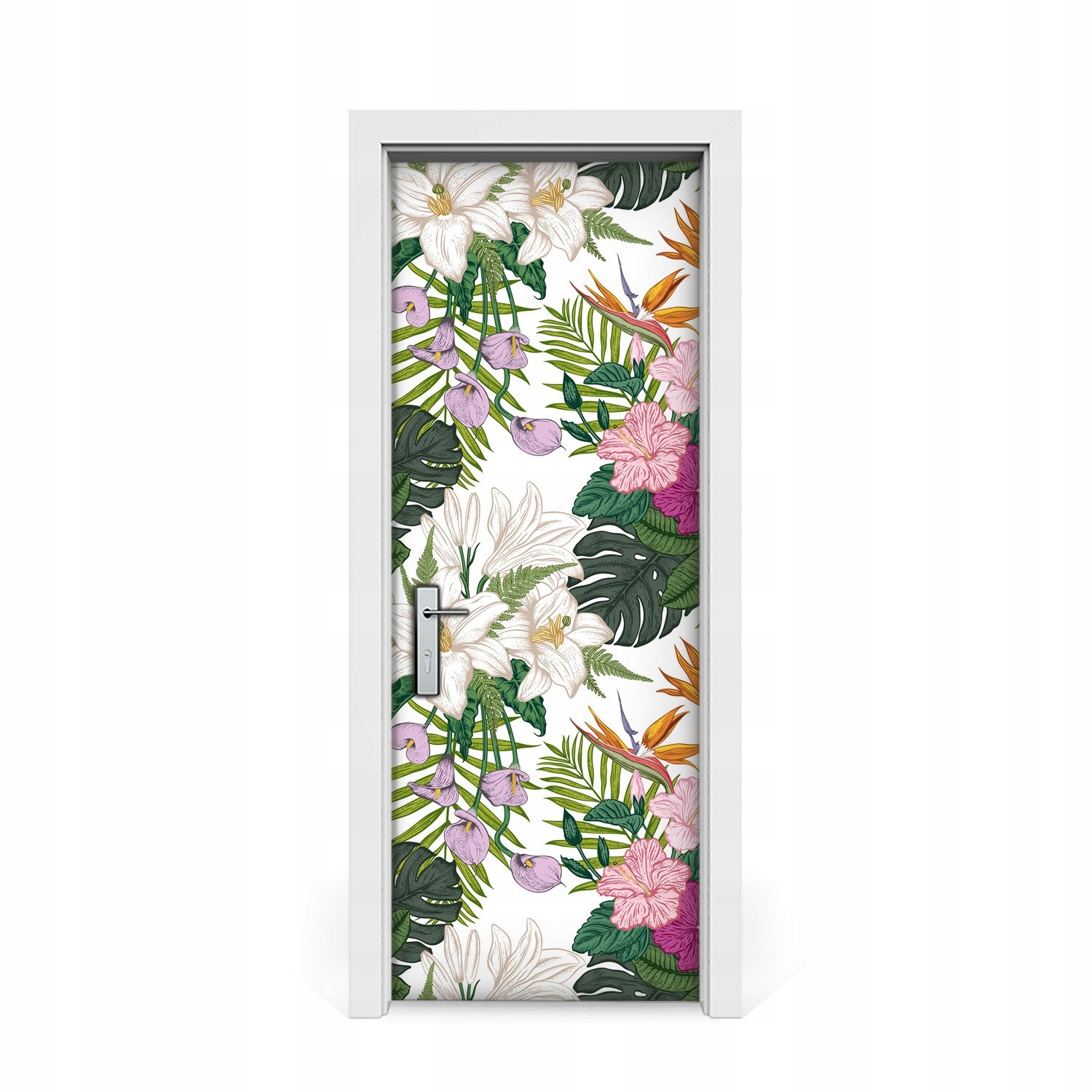 

Naklejka na drzwi okleina Egzotyczne kwiaty 75x205