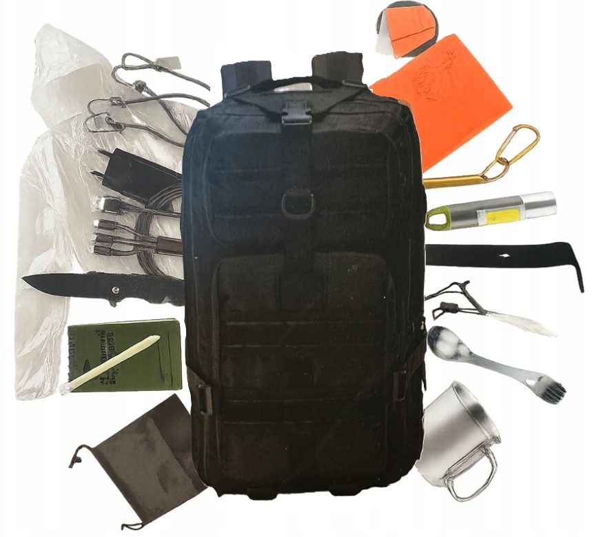 Batoh Wild Trek 35L Black s 15dílným vybavením