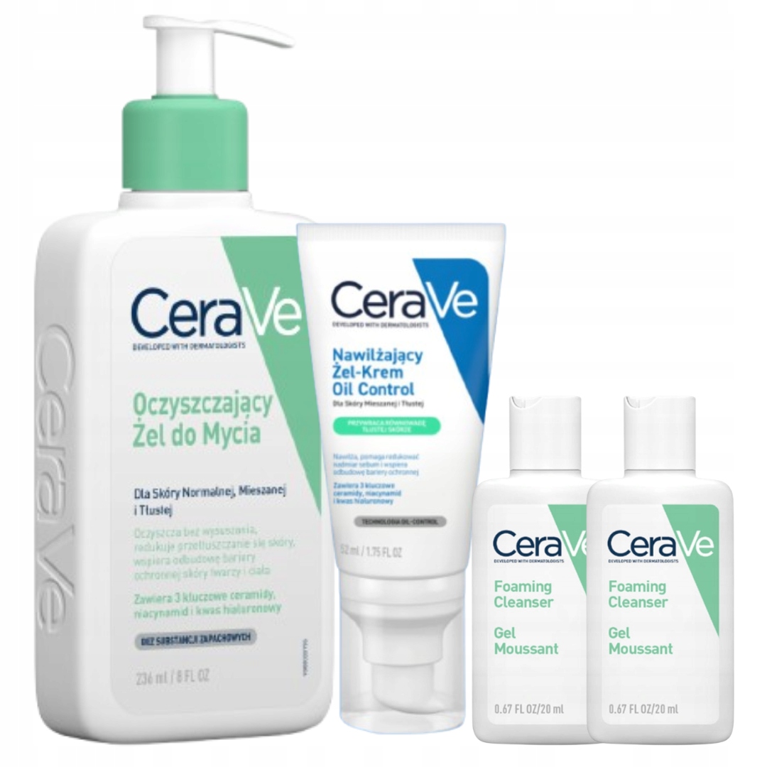 CeraVe Nawilżający Żel-Krem Oil Control Żel Oczyszczający do Mycia 236ml