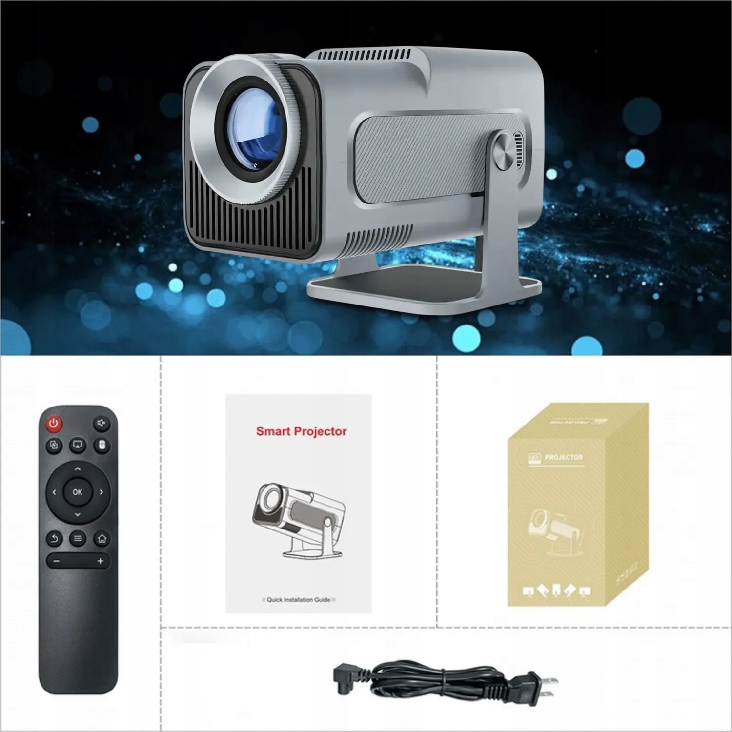 Mocny Projektor Opticast HY320 Pro Full Hd Duża Wersja Jasność 400LM