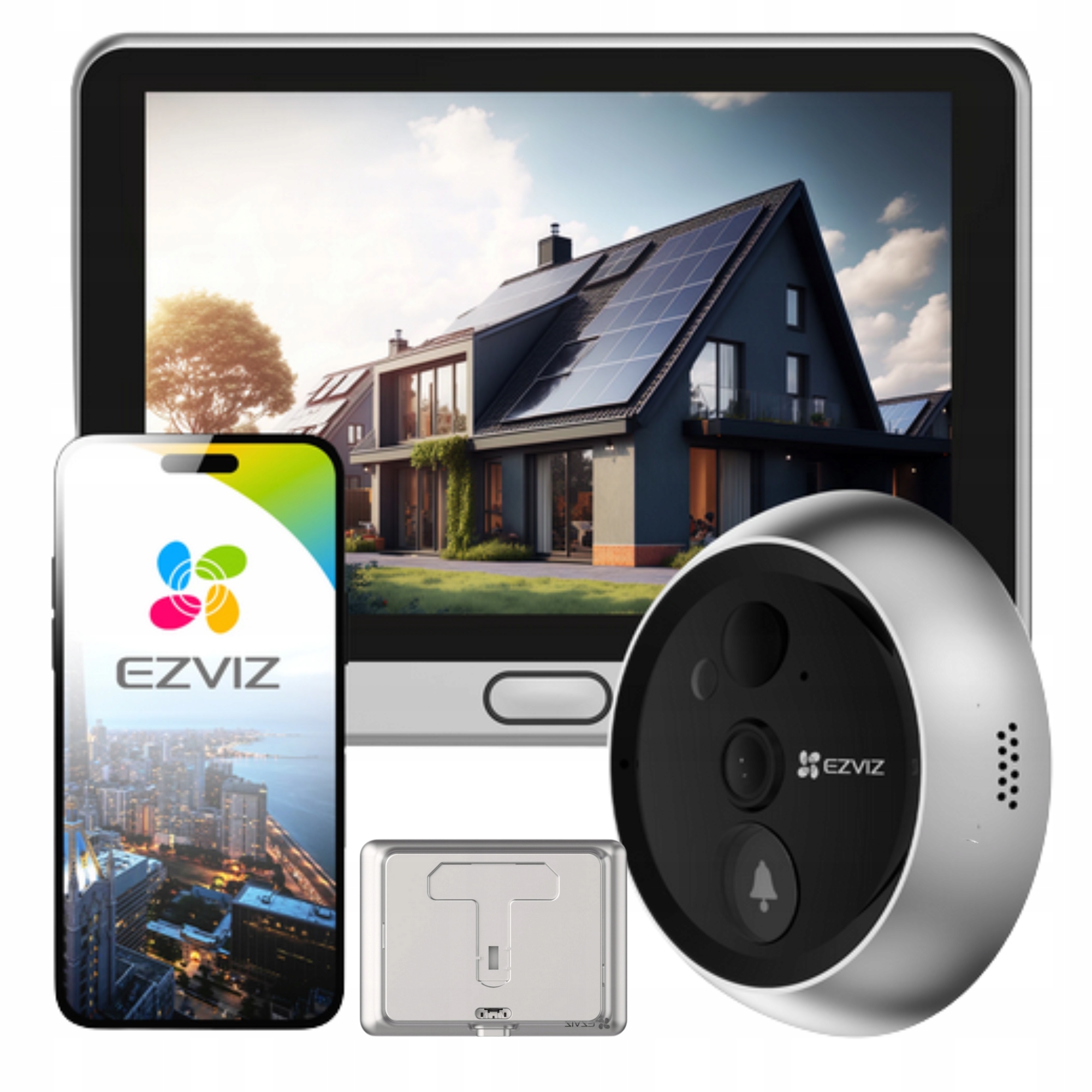 Elektronický hľadáčik Judáš Ezviz CS-DP2 2K 3MP dotykový displej