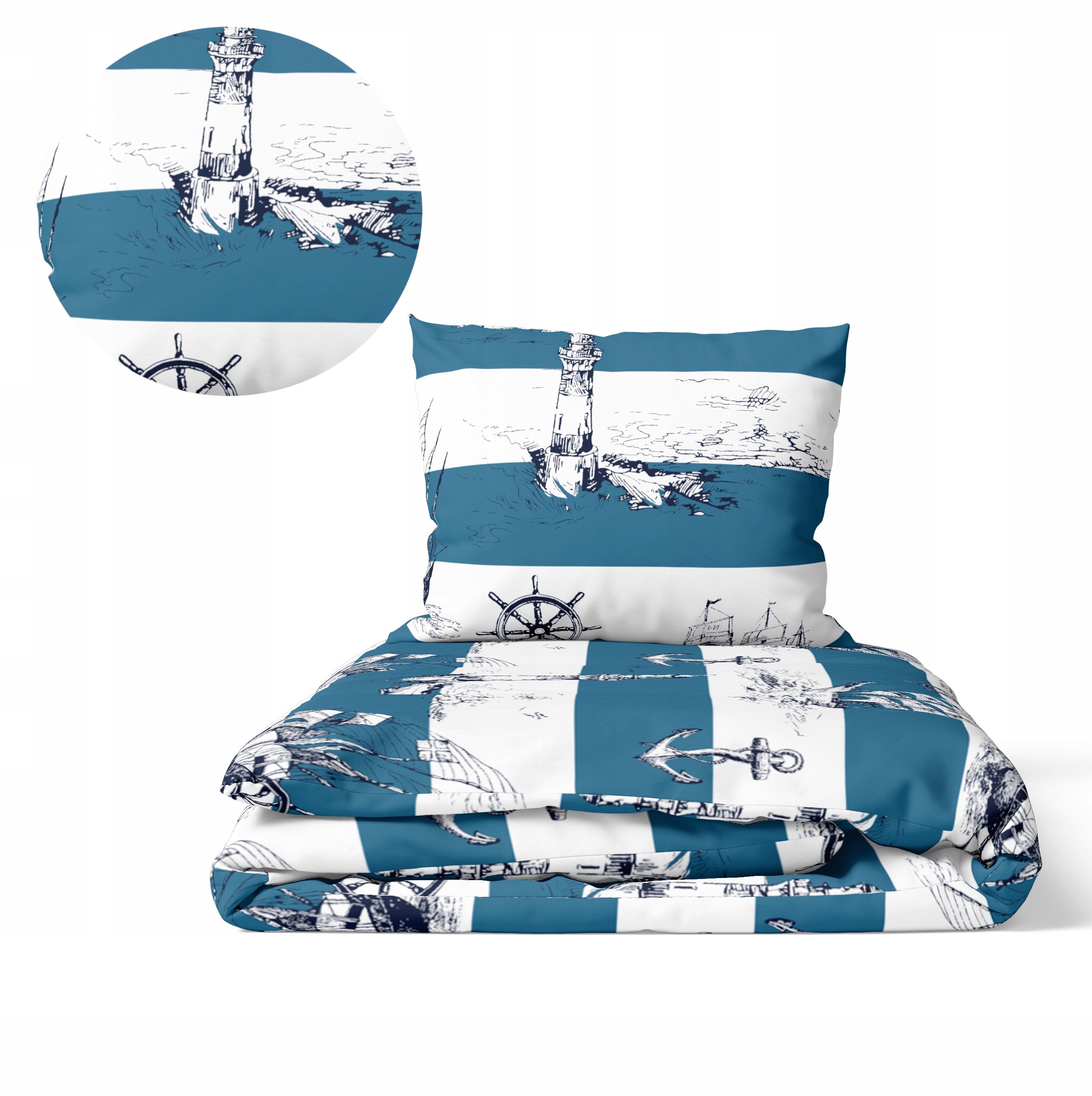 Povlečení 140 x 200 cm, 70 x 80 cm, 140 g/m2, bavlna 100 % Námořnické