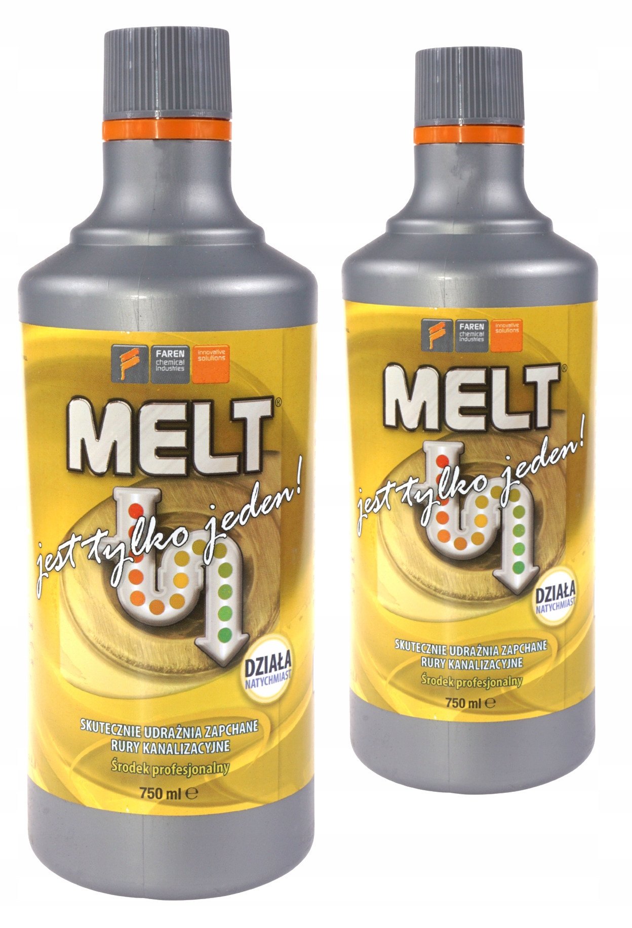 ŚRODEK PŁYN DO UDRAŻNIANIA RUR KANALIZACJI MELT x 2 szt 0,75L