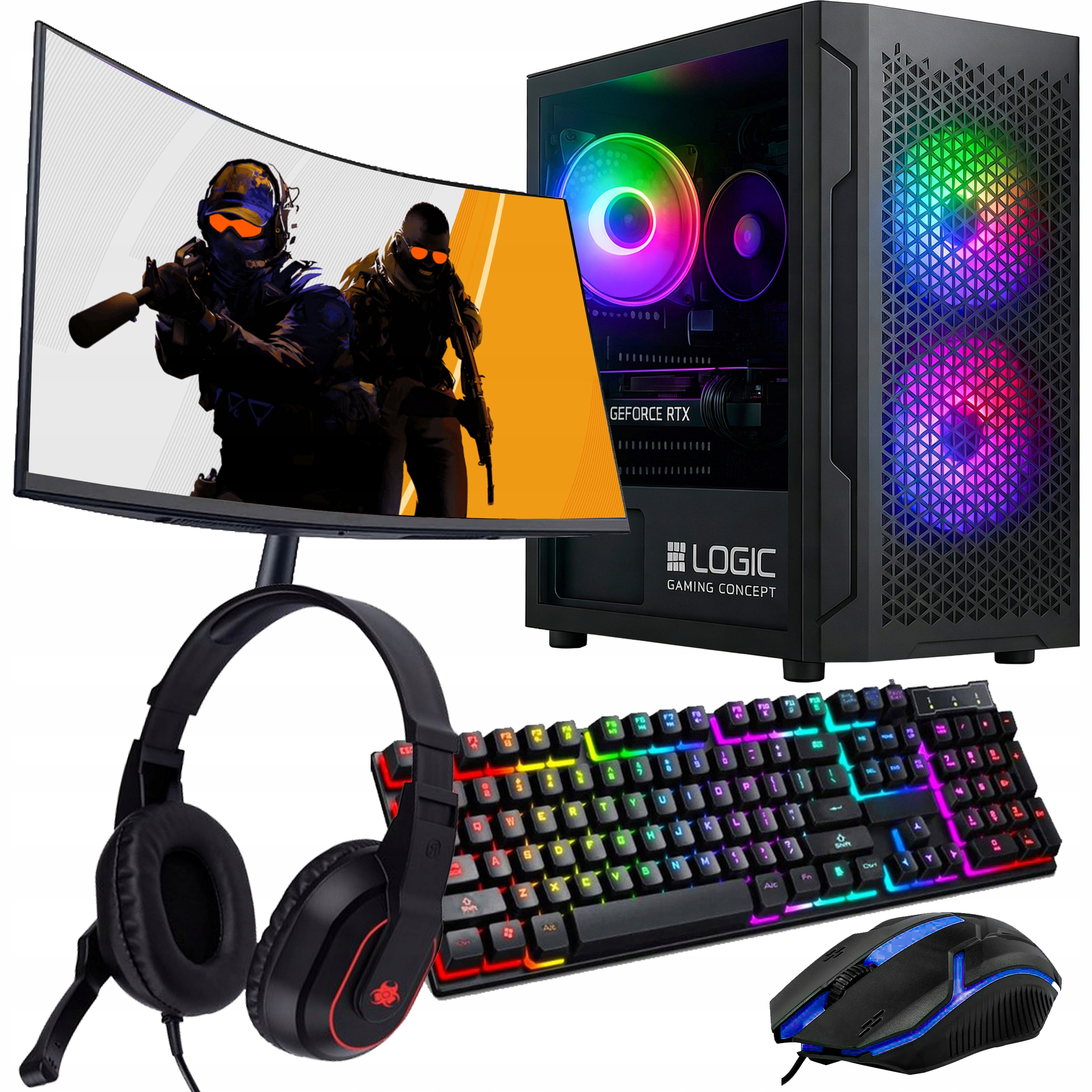 Sada Počítač pro hry Ryzen 7 Rtx 5060 Ti 1TB/32GB W11 Monitor