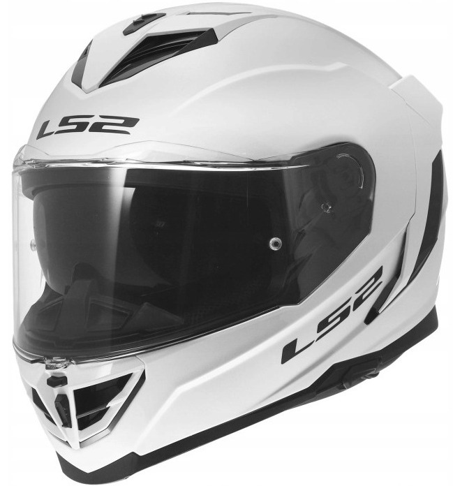 LS2 FF818 Storm III Solid Gloss Biely Integrovaný Motocyklový Xs