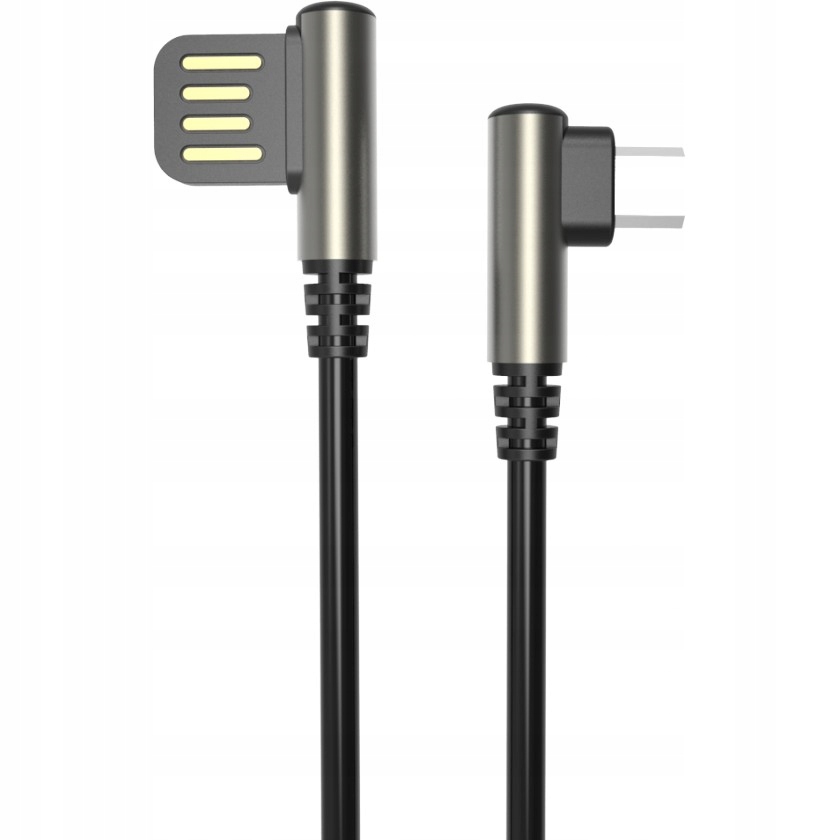 

Kabel Micro USB/1m/ wtyki kątowe 90°/stopni