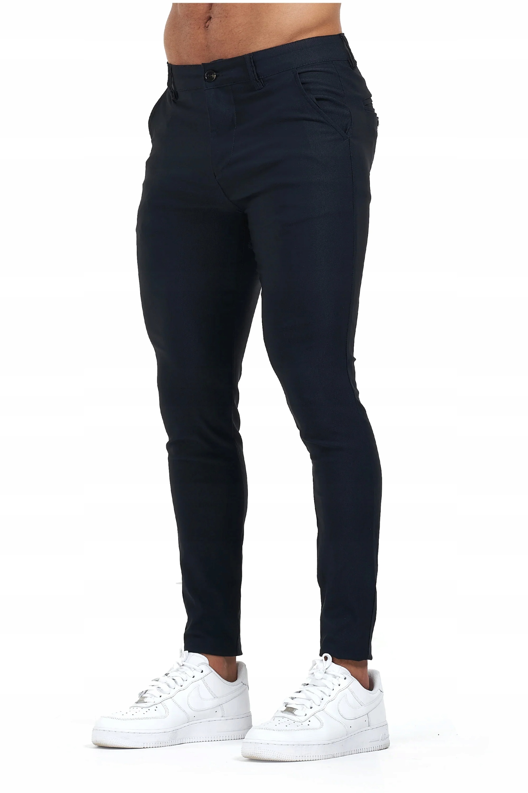 Spodnie Męskie Materiałowe Wiskoza Karisto Granatowe rozmiar 32